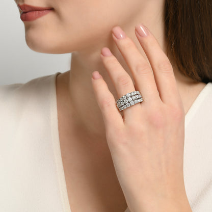 3,97 Karat Üç Sıra Pırlanta Yüzük - Arvi Jewellery