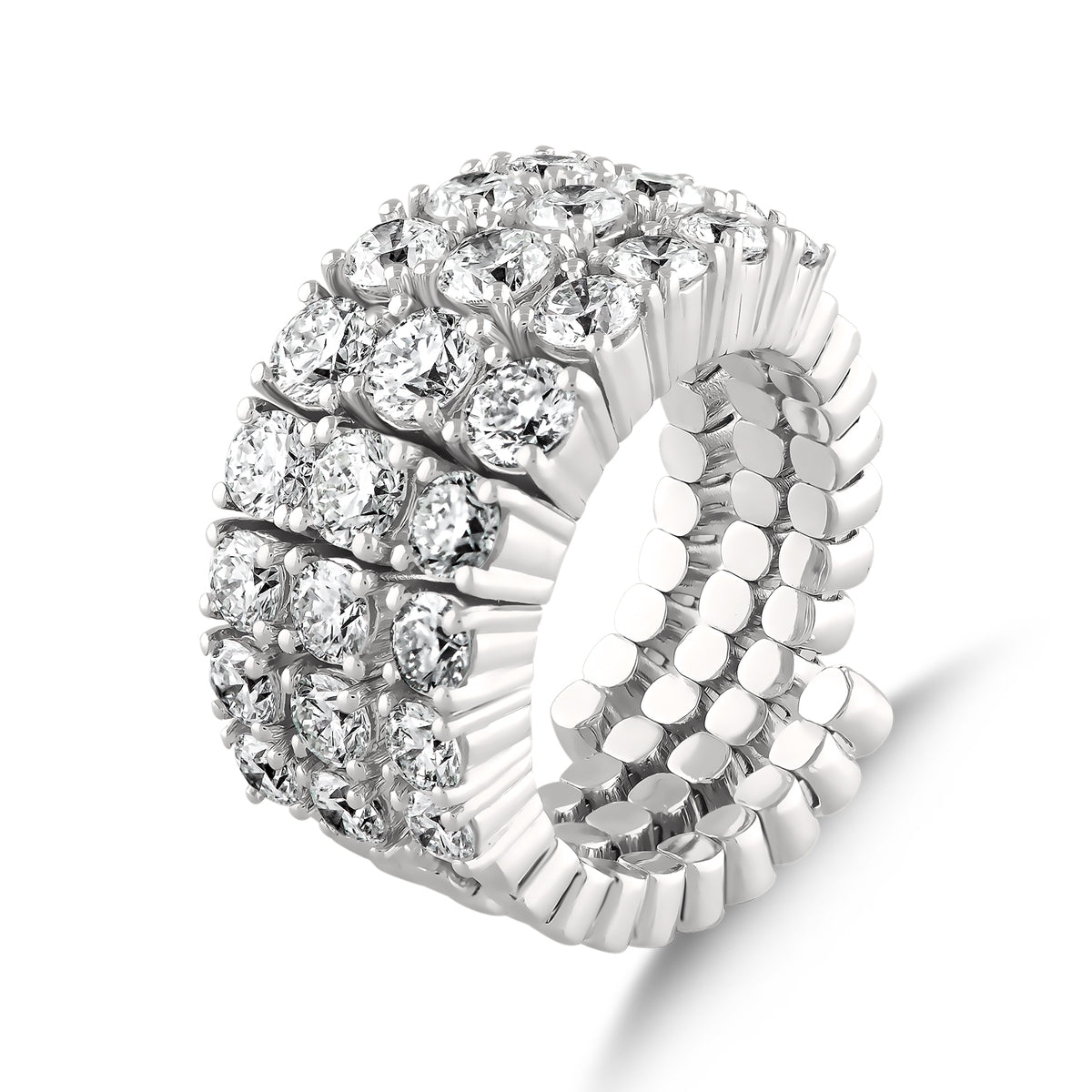 3,97 Karat Üç Sıra Pırlanta Yüzük - Arvi Jewellery