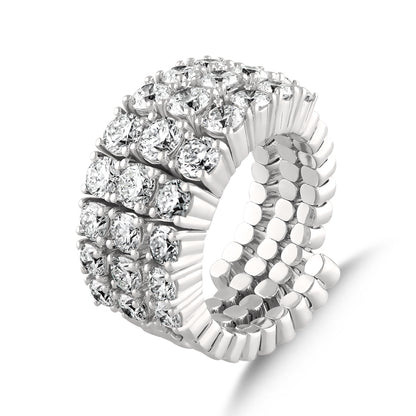 3,97 Karat Üç Sıra Pırlanta Yüzük - Arvi Jewellery