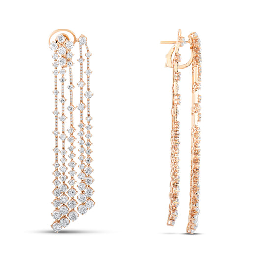 5,14 Karat Sallantılı Pırlanta Küpe - Arvi Jewellery