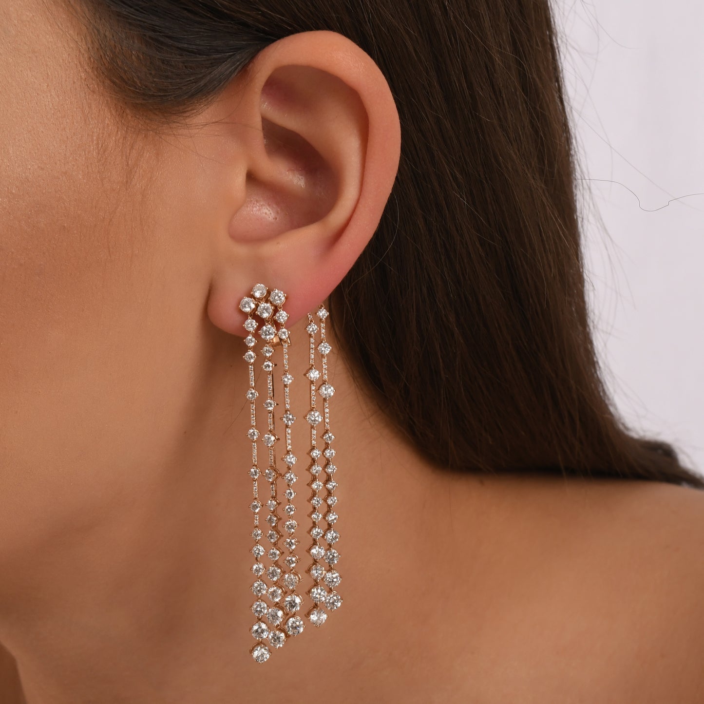 5,14 Karat Sallantılı Pırlanta Küpe - Arvi Jewellery