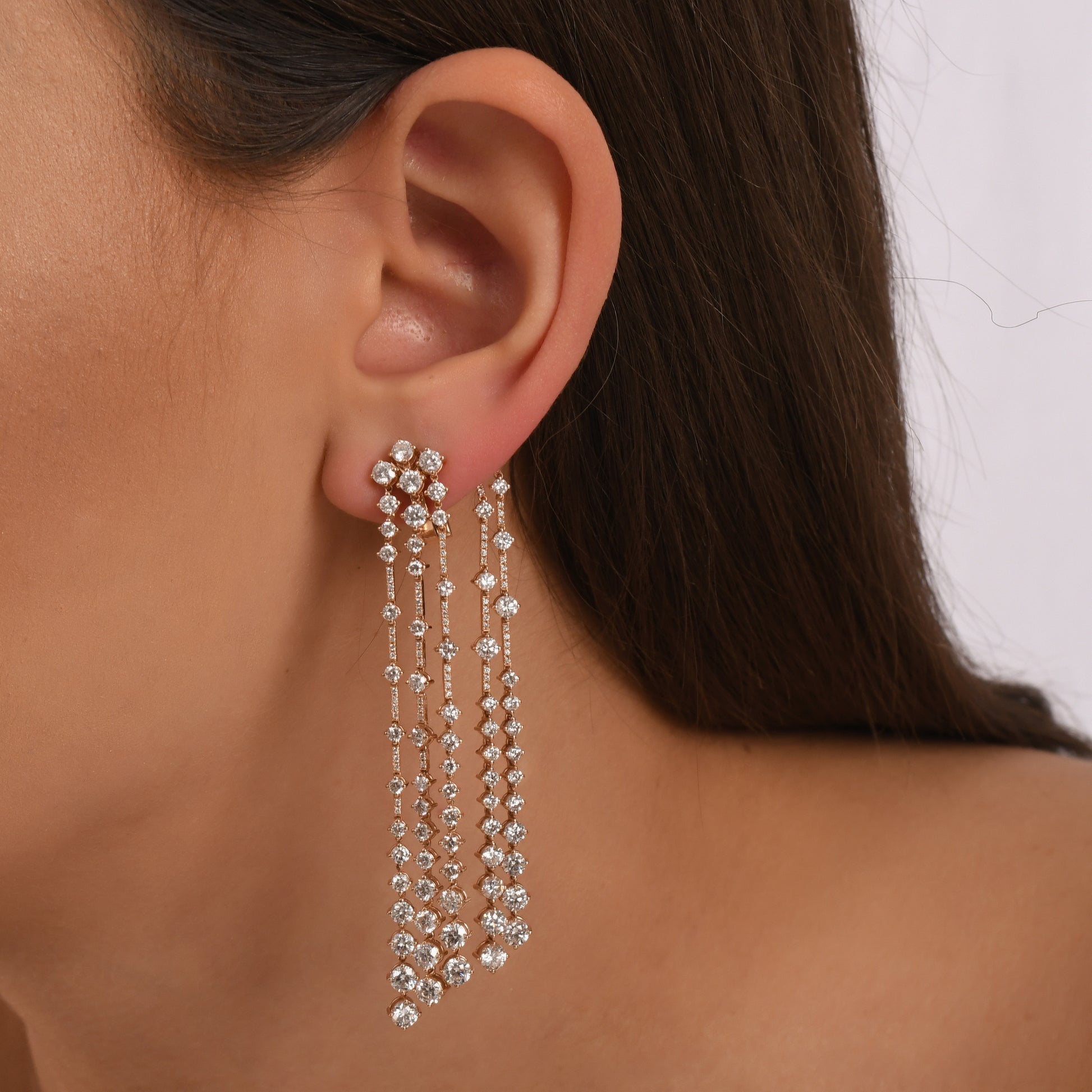 5,14 Karat Sallantılı Pırlanta Küpe - Arvi Jewellery