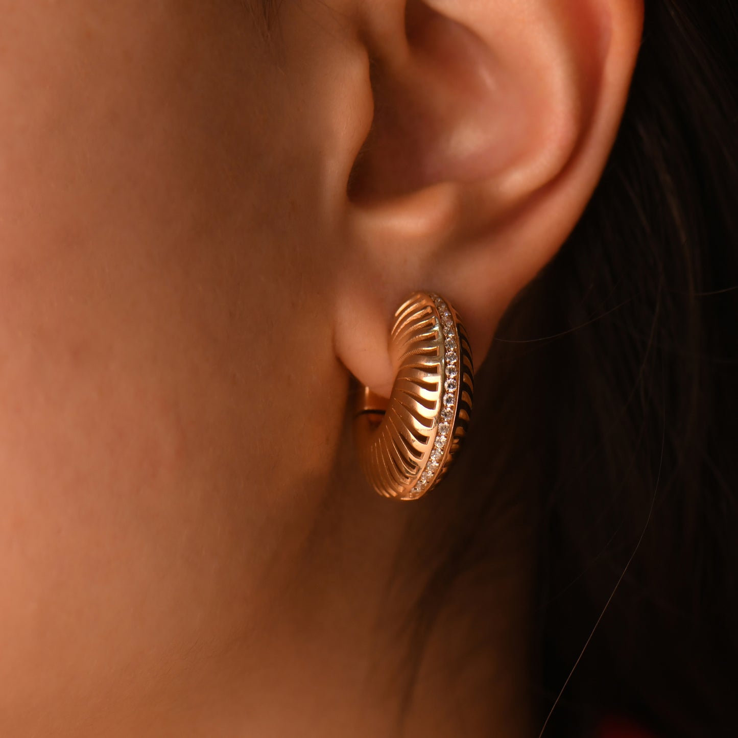 0,64 Karat Pırlanta Tasarım Küpe - Arvi Jewellery