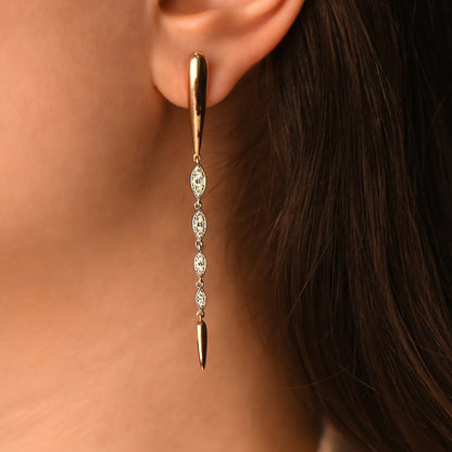 0,54 Karat Su Damlası Pırlanta Küpe - Arvi Jewellery