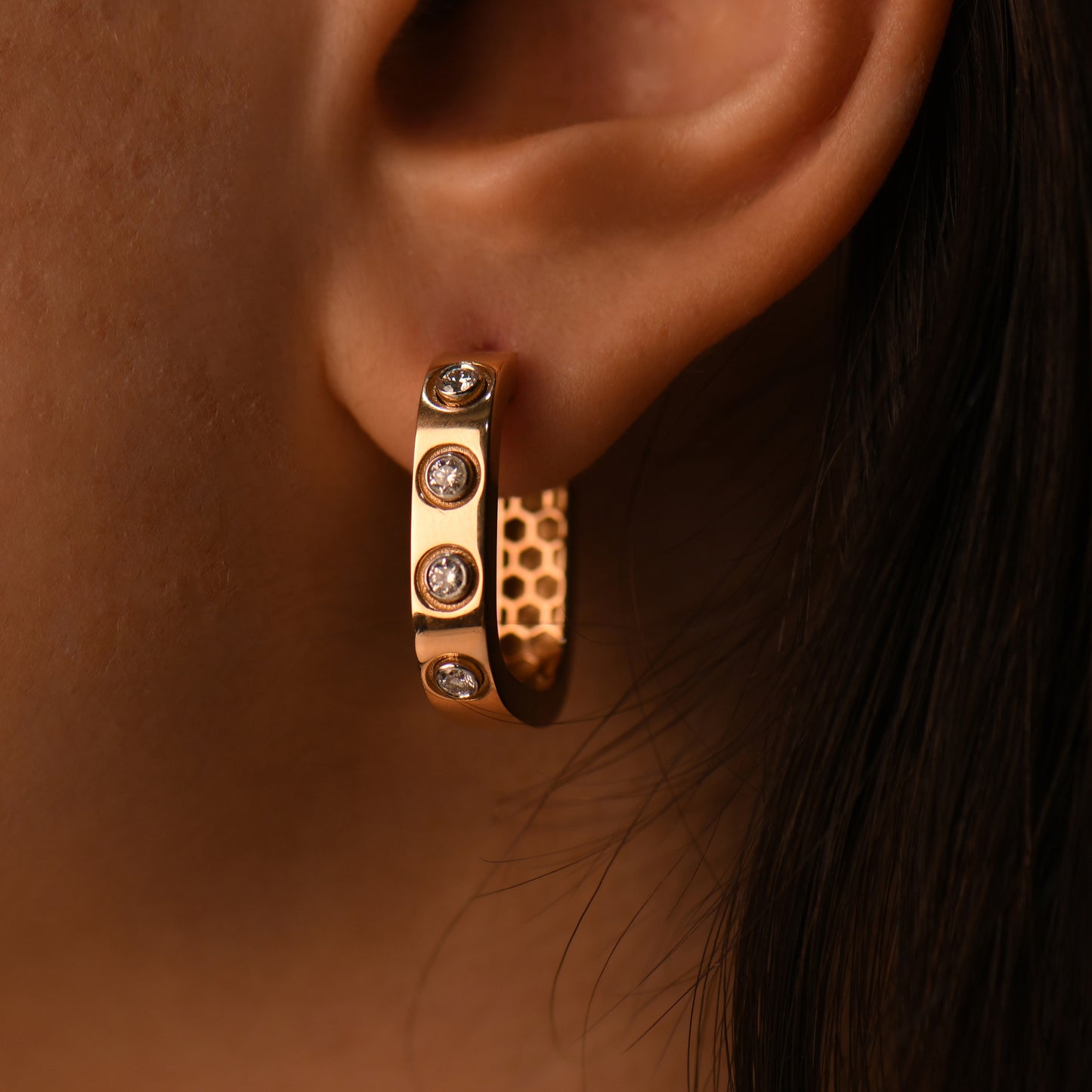 0,36 Karat Pırlanta Tasarım Küpe - Arvi Jewellery