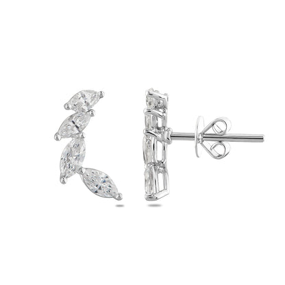 0,95 Karat Markiz Pırlanta Hilal Küpe - Arvi Jewellery