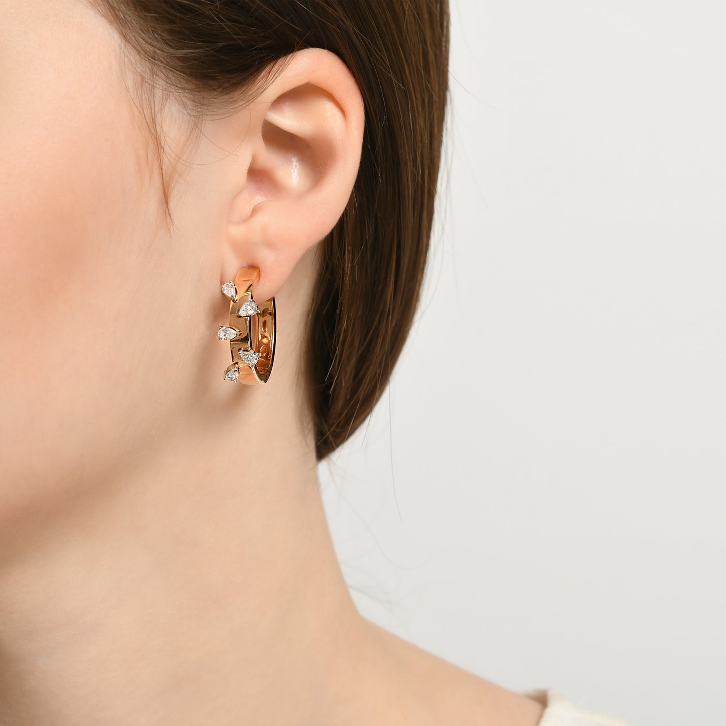 1,30 Karat Damla Pırlanta Yuvalı Küpe - Arvi Jewellery