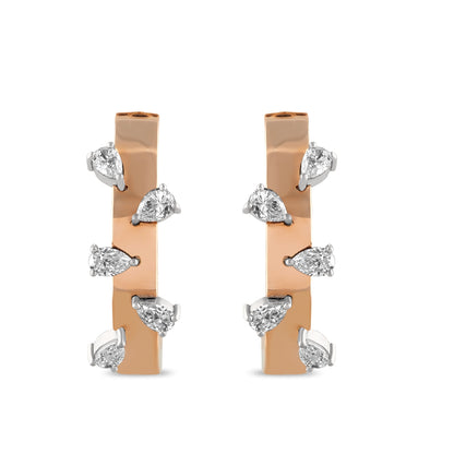 1,30 Karat Damla Pırlanta Yuvalı Küpe - Arvi Jewellery