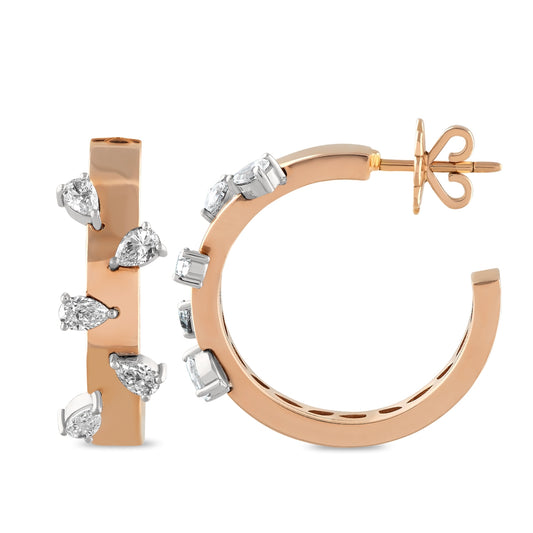 1,30 Karat Damla Pırlanta Yuvalı Küpe - Arvi Jewellery