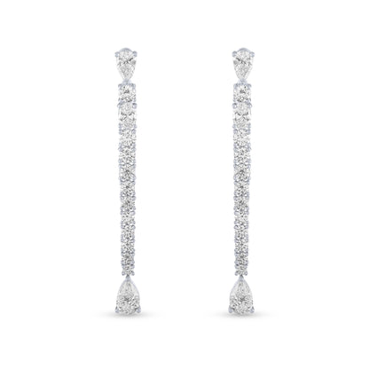 5,28 Karat Oval Damla Pırlanta Su Yolu Küpe - Arvi Jewellery