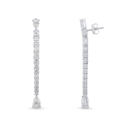 5,28 Karat Oval Damla Pırlanta Su Yolu Küpe - Arvi Jewellery