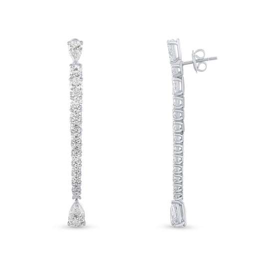 5,28 Karat Oval Damla Pırlanta Su Yolu Küpe - Arvi Jewellery