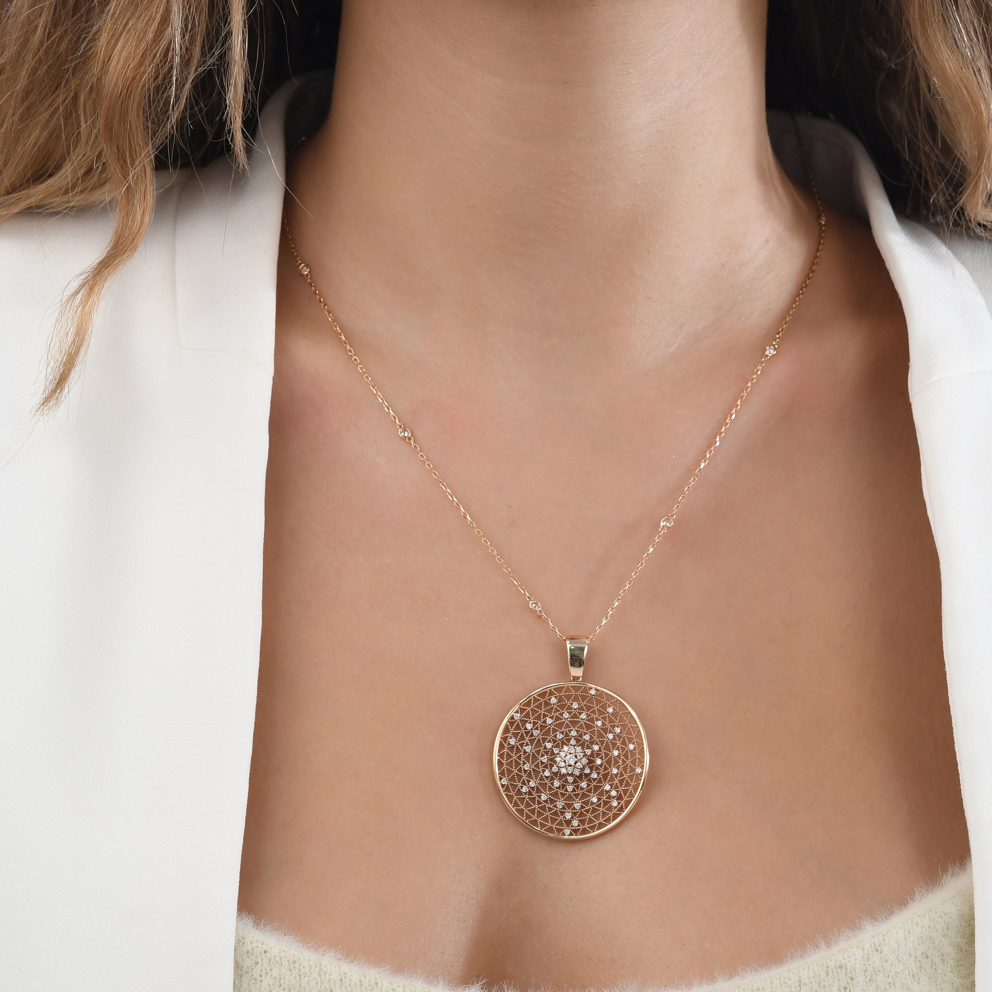 0,94 Karat Pırlanta Tasarım Kolye - Arvi Jewellery