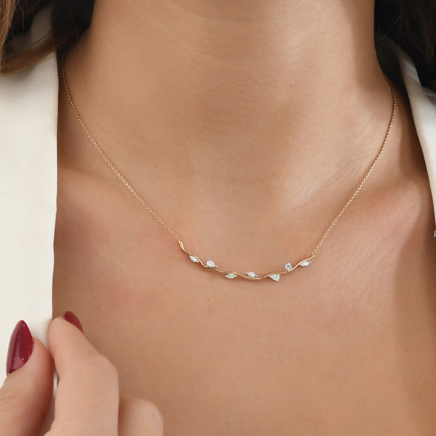 0,31 Karat Pırlanta Dal Kolye - Arvi Jewellery