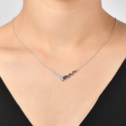 0,62 Karat Markiz Safir Pırlanta Kolye - Arvi Jewellery