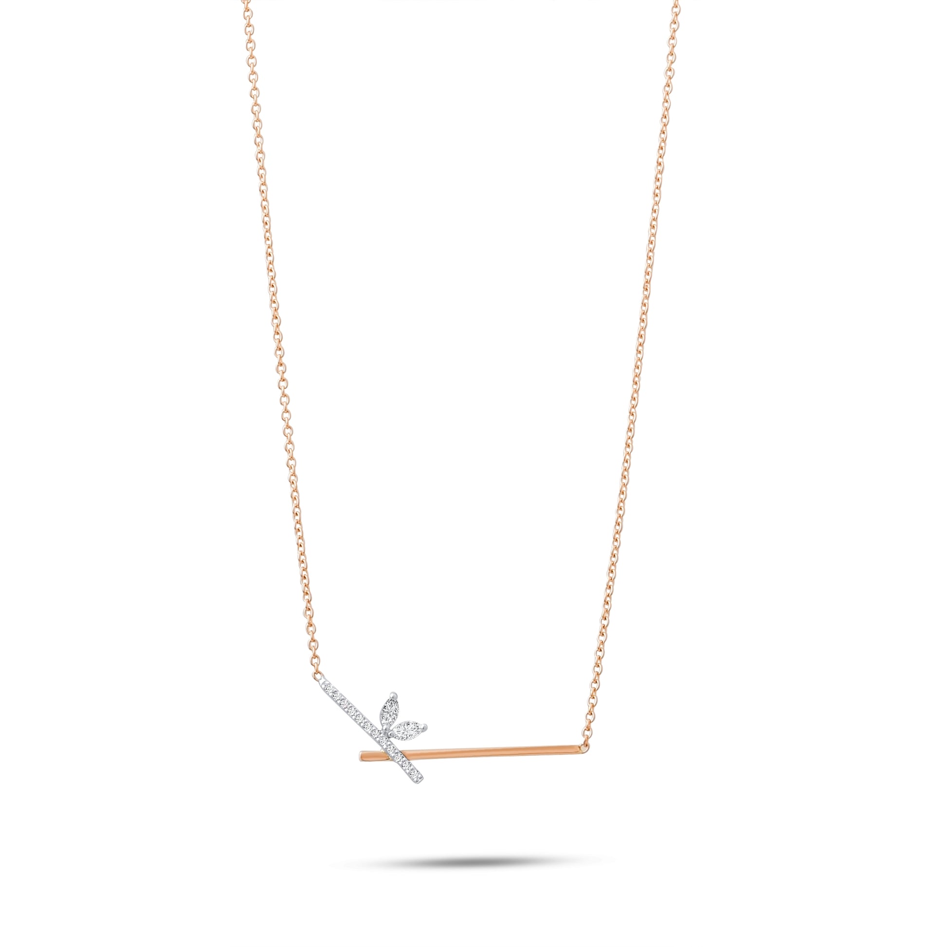 0,12 Karat Markiz Pırlanta Çubuk Kolye - Arvi Jewellery