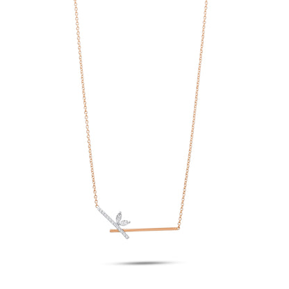 0,12 Karat Markiz Pırlanta Çubuk Kolye - Arvi Jewellery