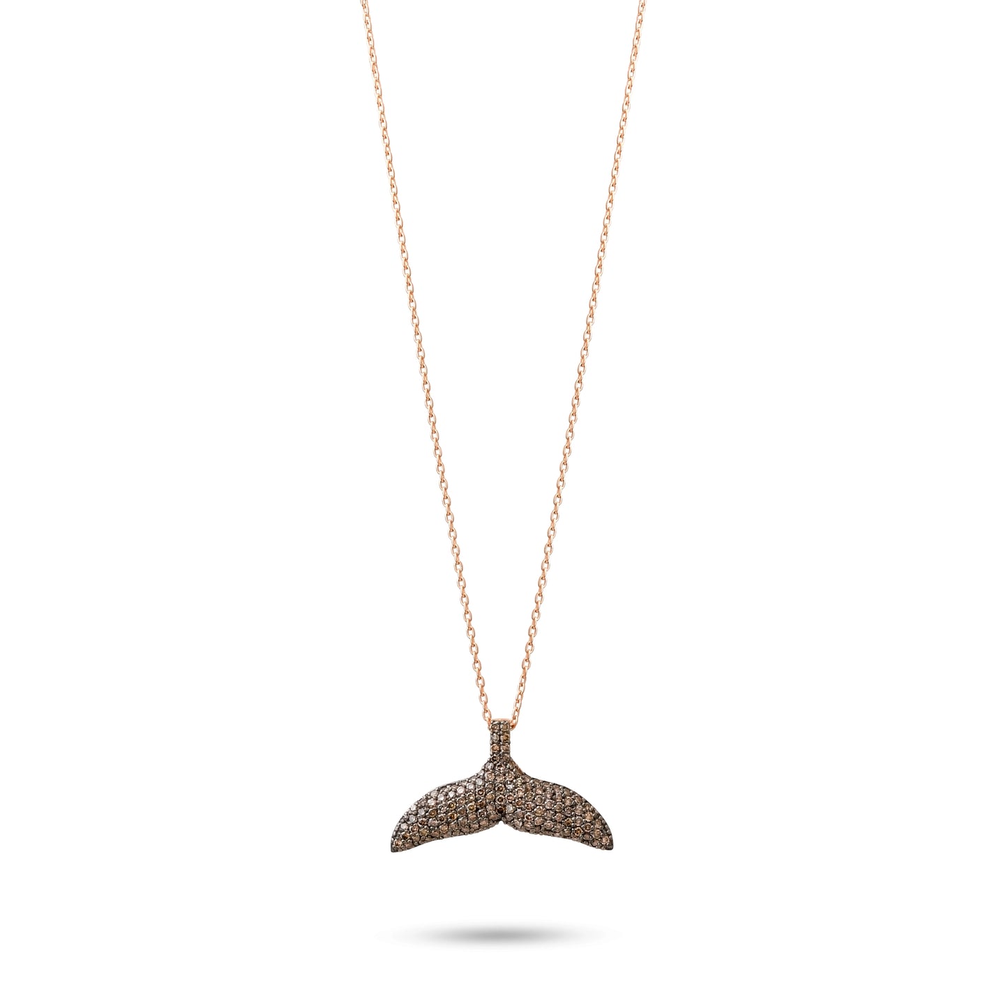 0,80 Karat Kahverengi Pırlanta Balık Kuyruğu Kolye - Arvi Jewellery
