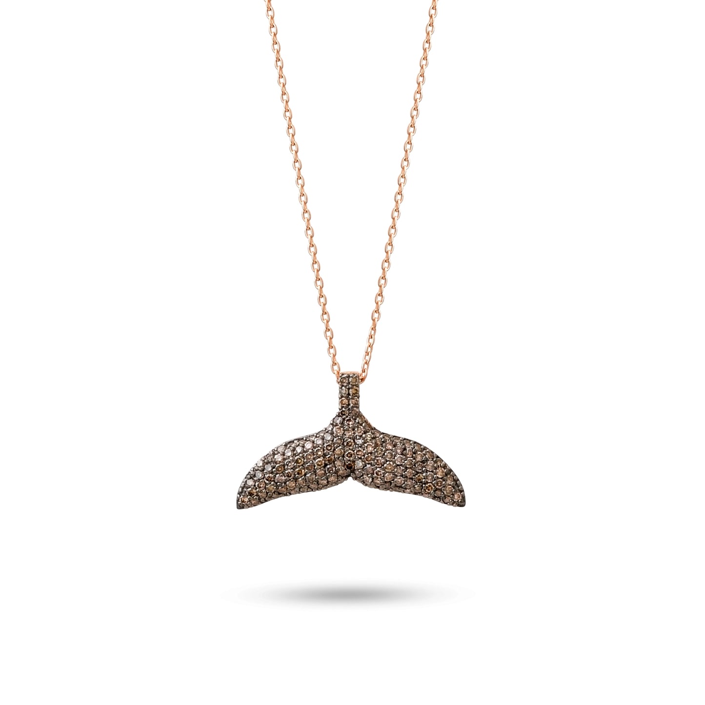 0,80 Karat Kahverengi Pırlanta Balık Kuyruğu Kolye - Arvi Jewellery
