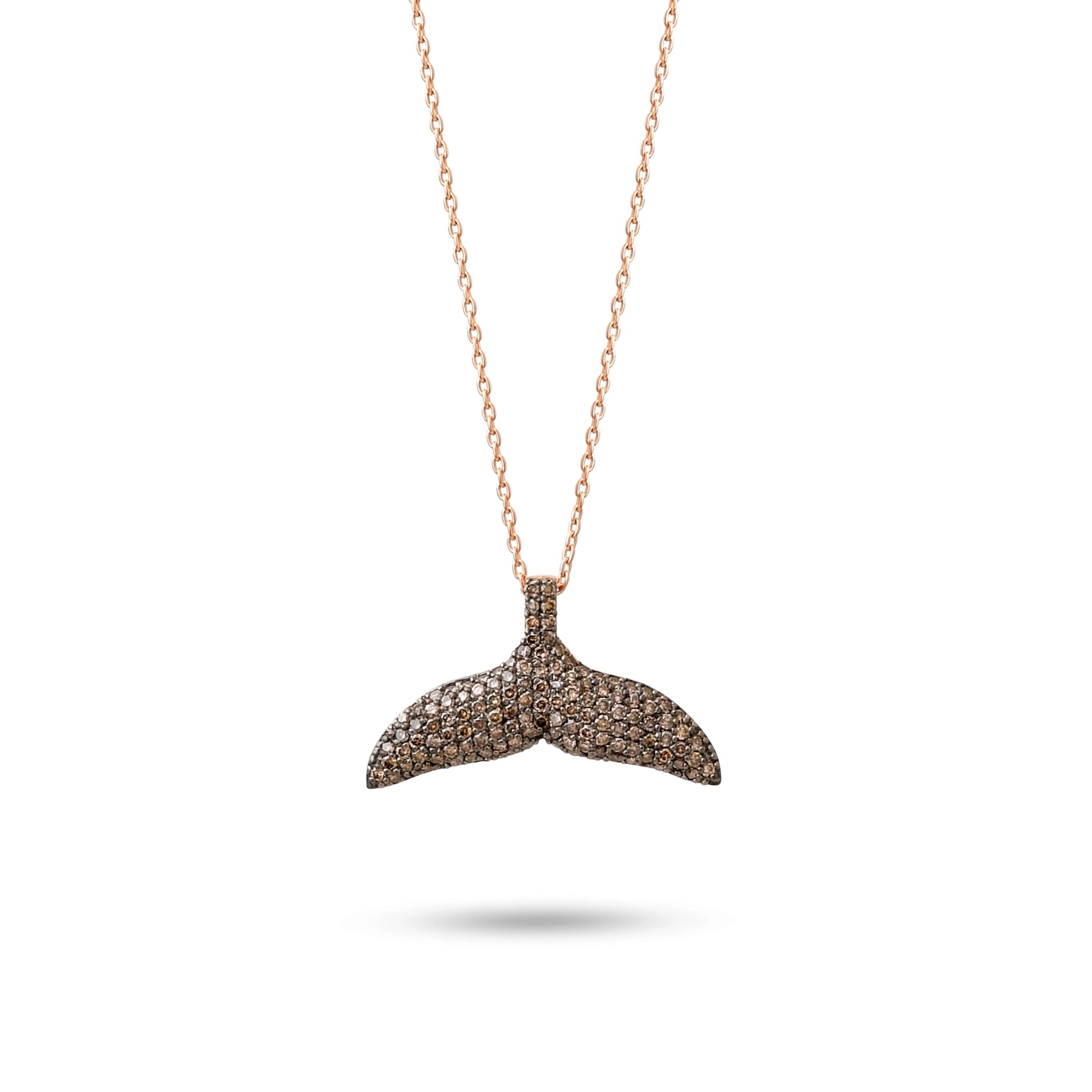 0,80 Karat Kahverengi Pırlanta Balık Kuyruğu Kolye - Arvi Jewellery