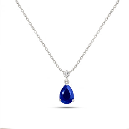 0,87 Karat Damla Safir Pırlanta Kolye - Arvi Jewellery