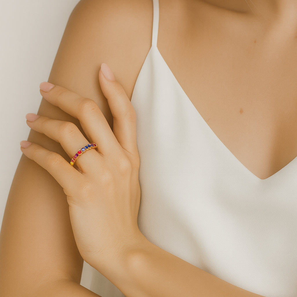 0,56 Karat Multi Safir Yüzük - Arvi Jewellery