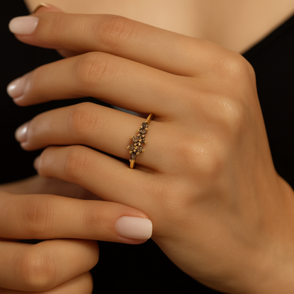 0,20 Karat Kahverengi Pırlanta Yüzük - Arvi Jewellery