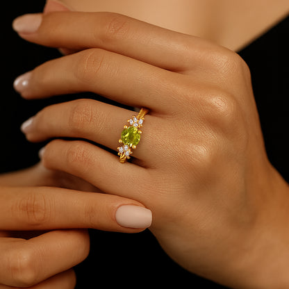 0,68 Karat Peridot Pırlanta Yüzük - Arvi Jewellery