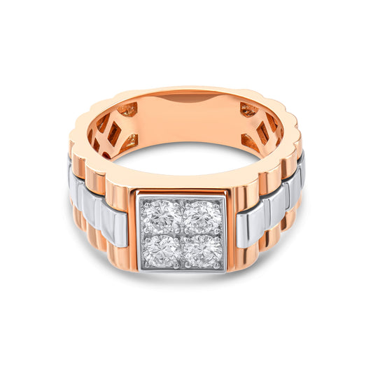 Kare Ortalı Erkek Pırlanta Yüzük - Arvi Jewellery