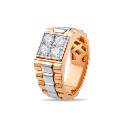 Kare Ortalı Erkek Pırlanta Yüzük - Arvi Jewellery
