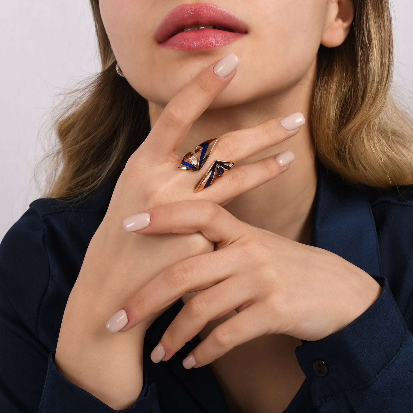 0,57 Karat Mineli Milenyum Safir Pırlanta Yüzük - Arvi Jewellery