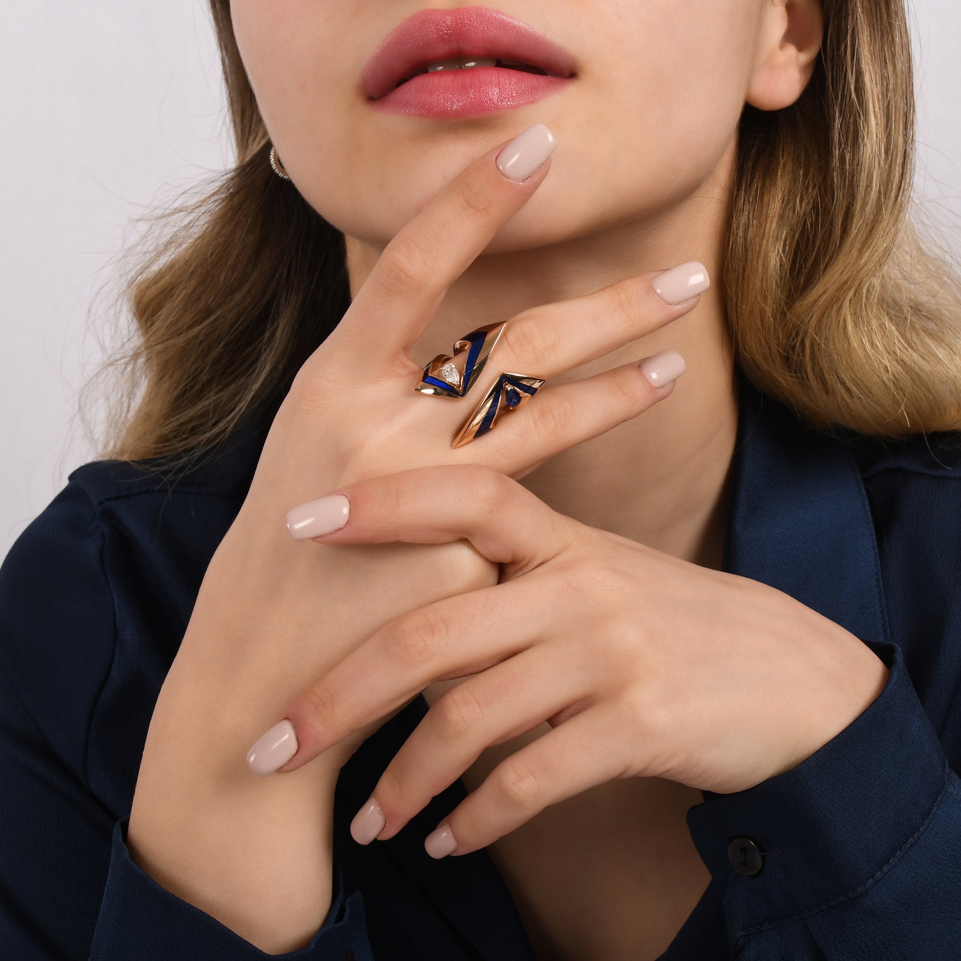 0,57 Karat Mineli Milenyum Safir Pırlanta Yüzük - Arvi Jewellery