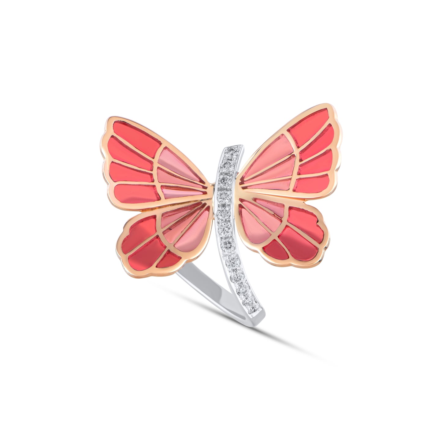 0,17 Karat Pırlanta Kelebek Yüzük - Arvi Jewellery