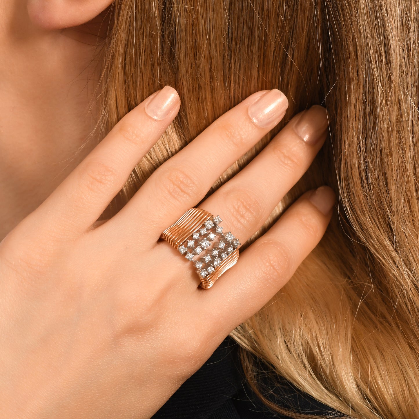 0,75 Karat Yuvalı Kafes Pırlanta Yüzük - Arvi Jewellery