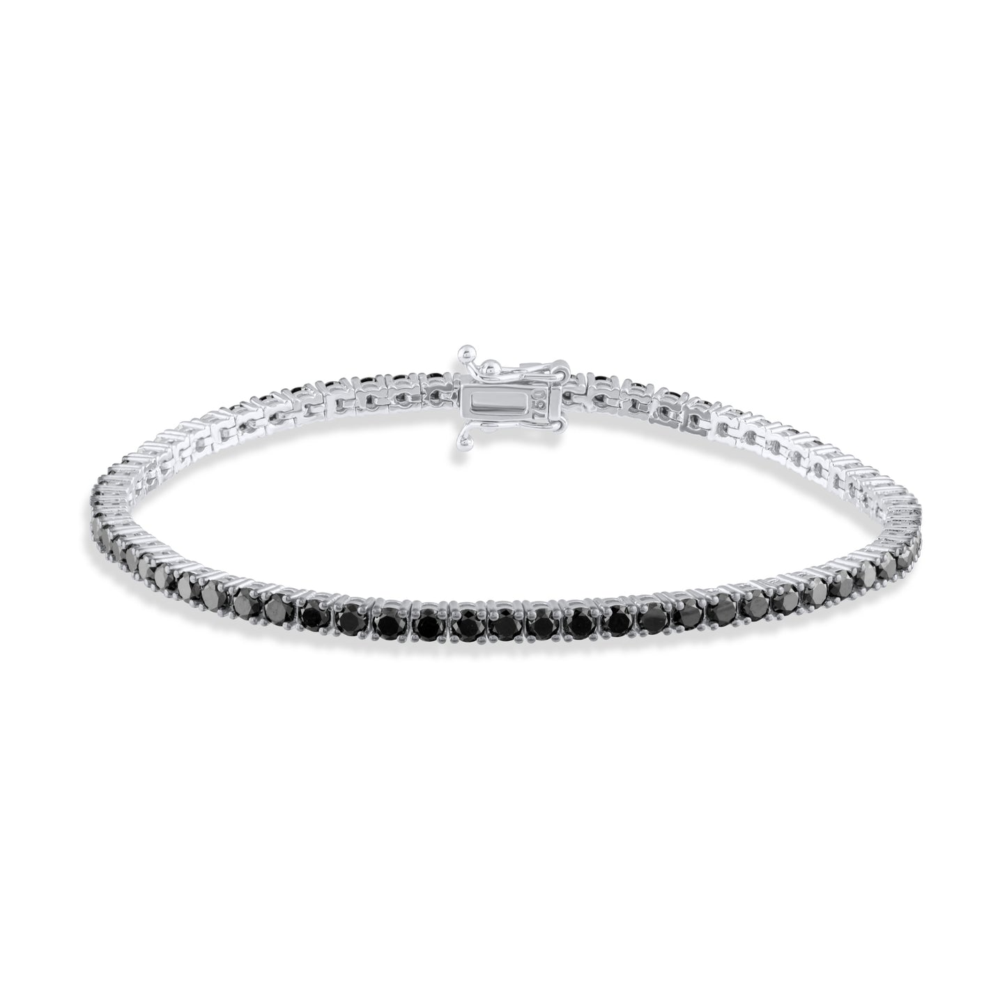 4,53 Karat Siyah- Beyaz Pırlanta Su Yolu Bilezik - Arvi Jewellery