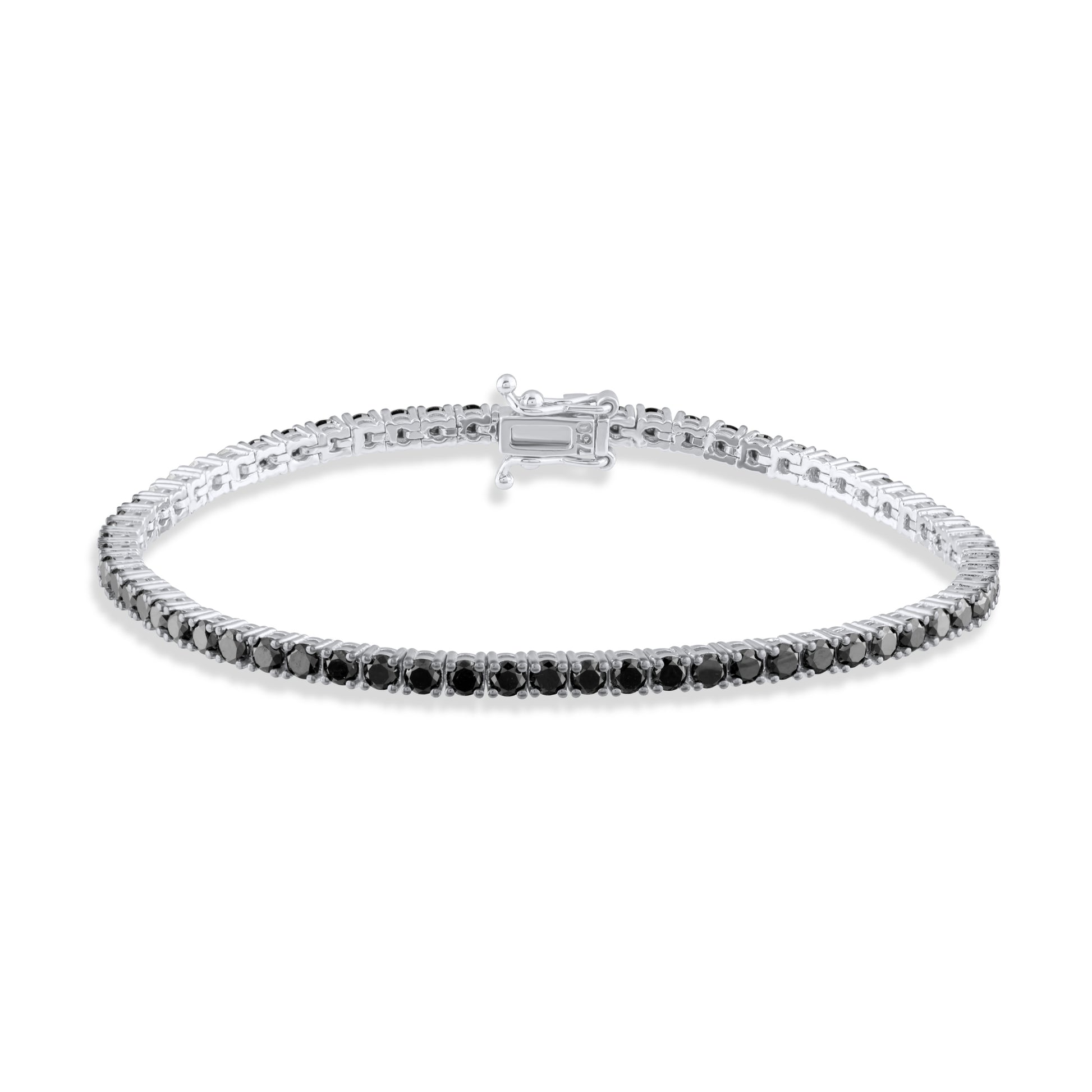 4,53 Karat Siyah- Beyaz Pırlanta Su Yolu Bilezik - Arvi Jewellery