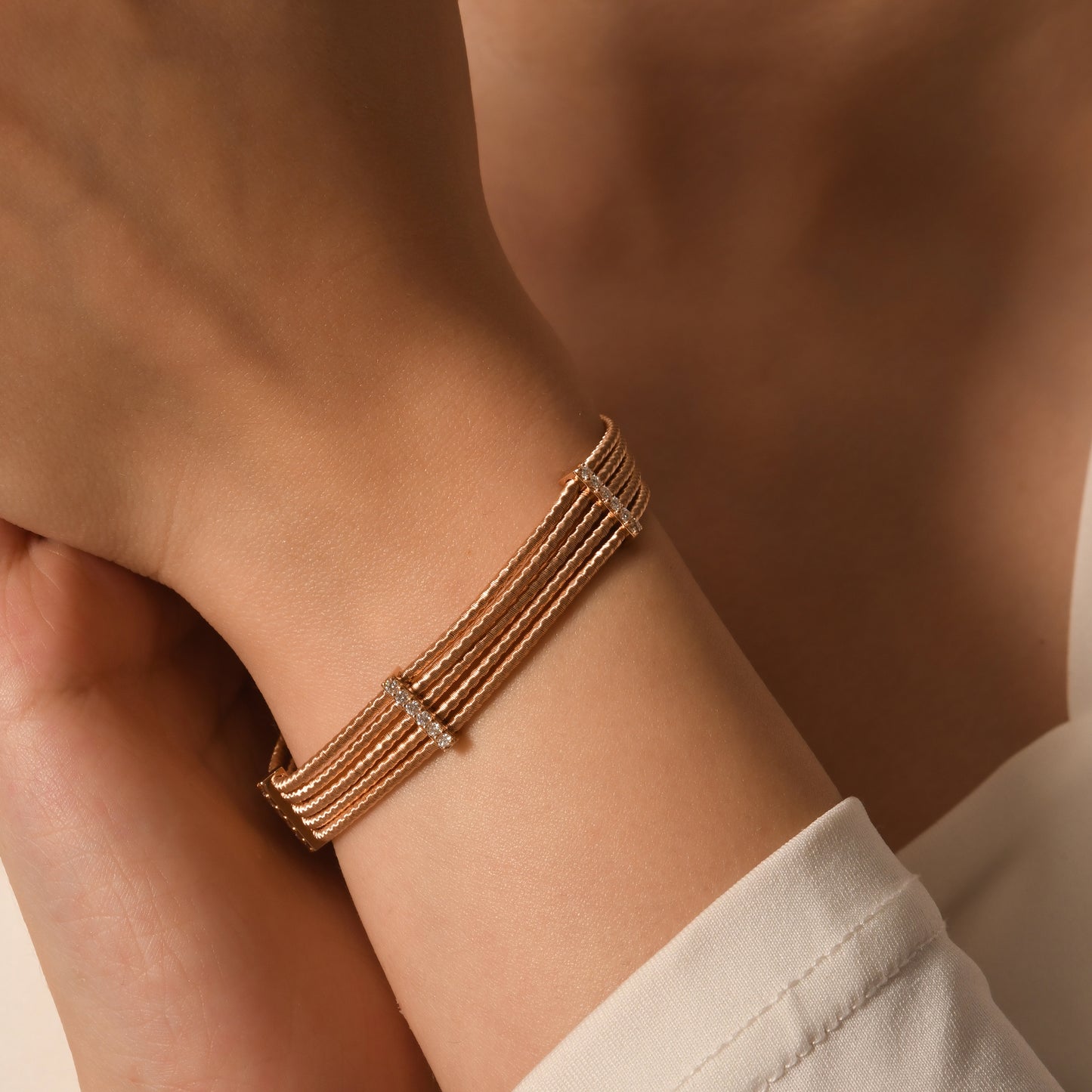 0,47 Karat Çubuklu Halat Pırlanta Bilezik - Arvi Jewellery