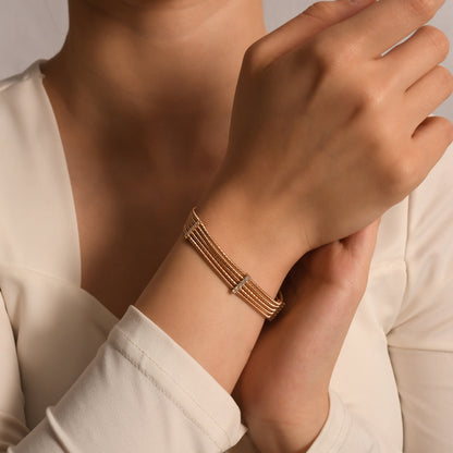 0,47 Karat Çubuklu Halat Pırlanta Bilezik - Arvi Jewellery