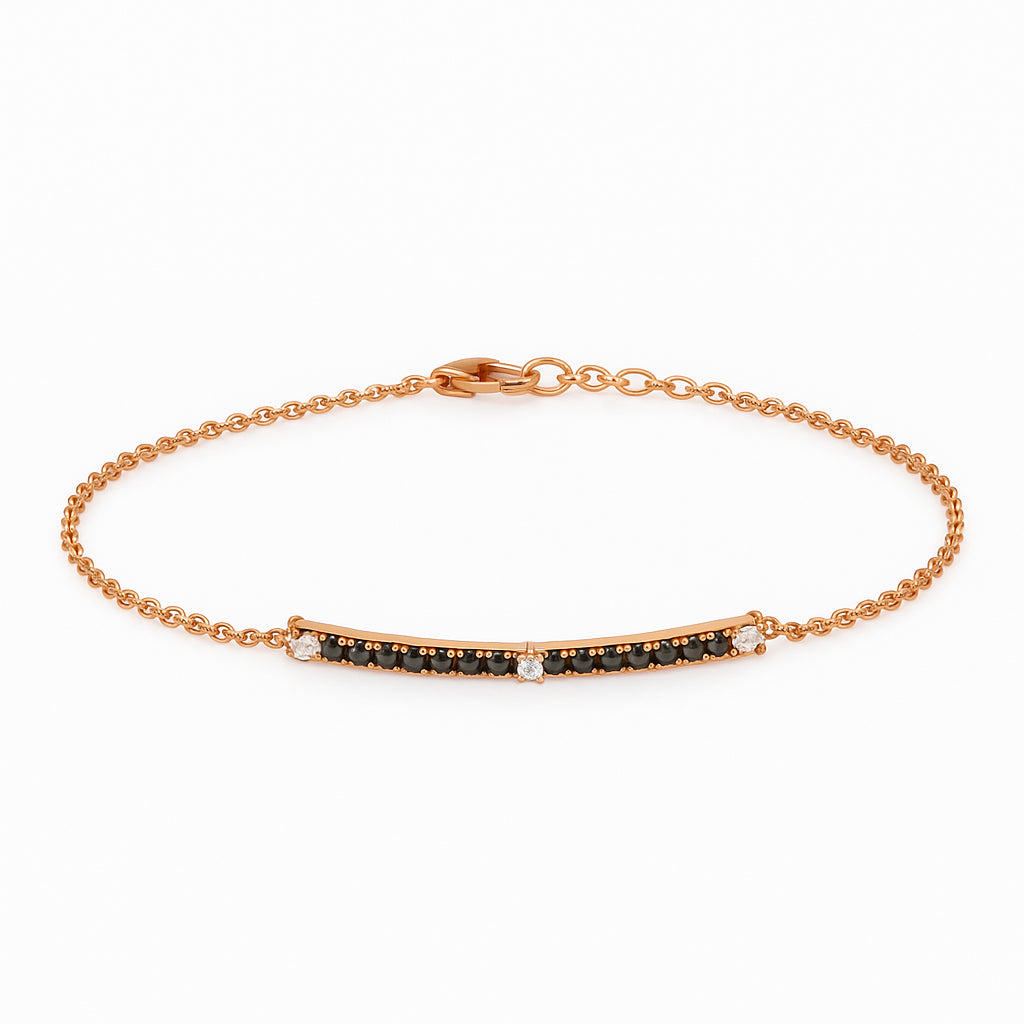 0,46 Karat Siyah - Beyaz Çubuk Bilezik - Arvi Jewellery