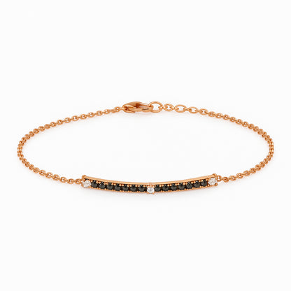 0,46 Karat Siyah - Beyaz Çubuk Bilezik - Arvi Jewellery