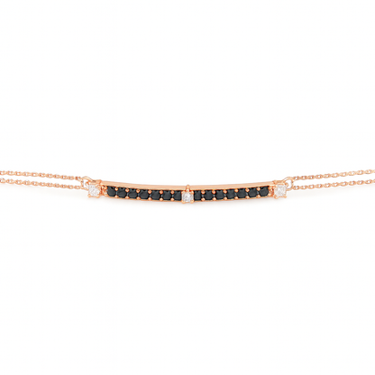 0,46 Karat Siyah - Beyaz Çubuk Bilezik - Arvi Jewellery