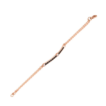 0,46 Karat Siyah - Beyaz Çubuk Bilezik - Arvi Jewellery