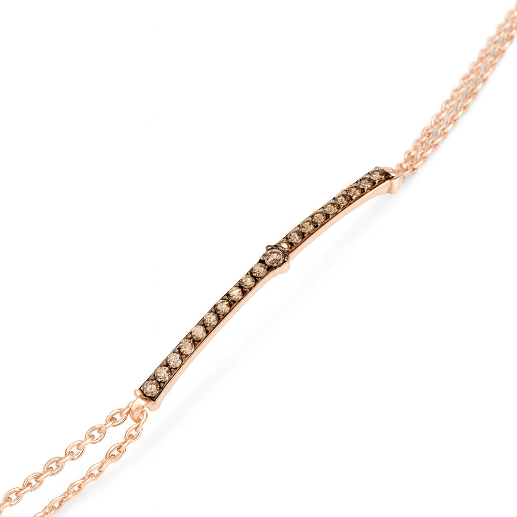 0,32 Karat İnce Çubuk Kahverengi Pırlanta Bilezik - Arvi Jewellery