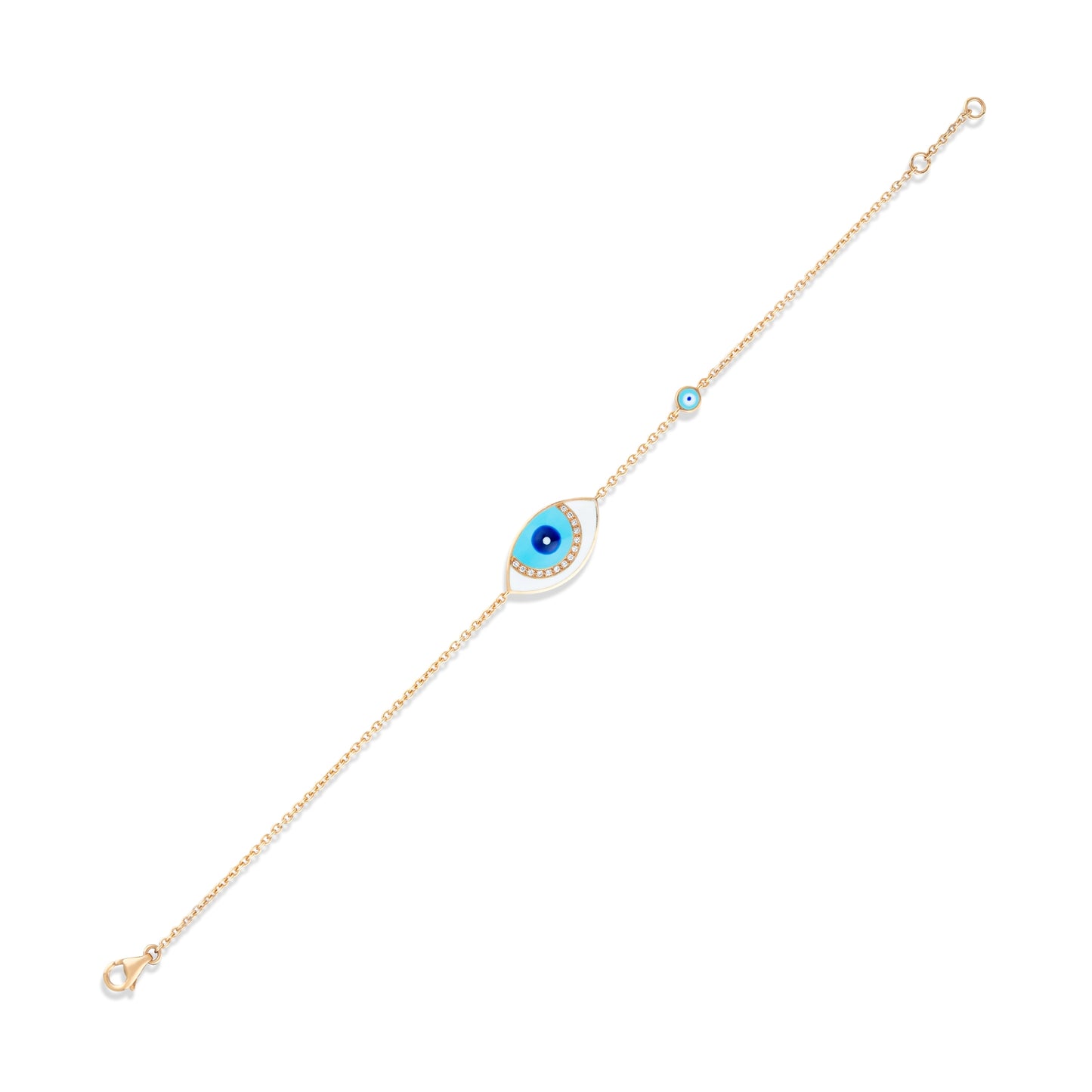 0,06 Karat Beyaz Mineli Göz Pırlanta Bilezik - Arvi Jewellery