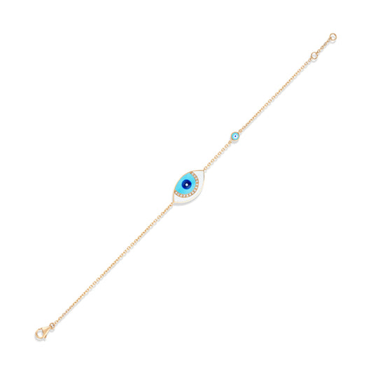 0,06 Karat Beyaz Mineli Göz Pırlanta Bilezik - Arvi Jewellery