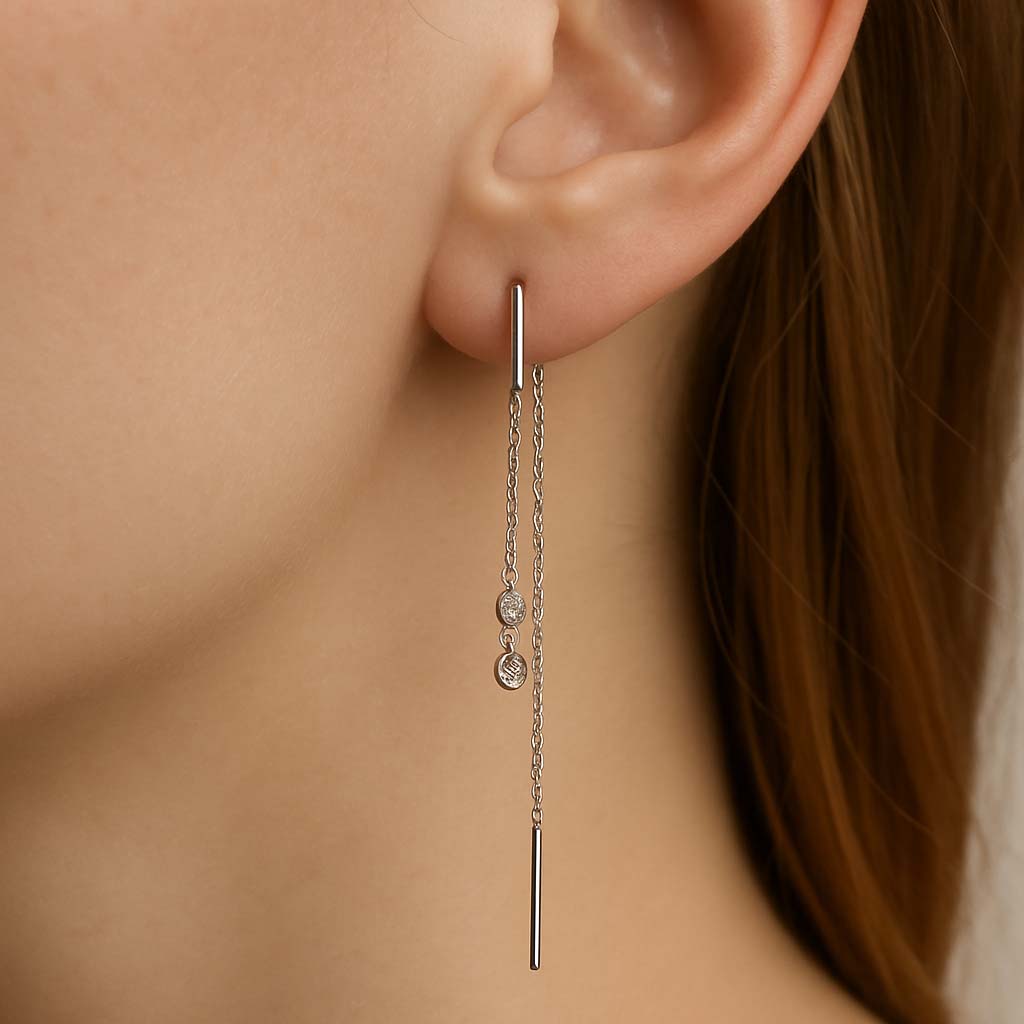 Çift Tohum Pırlanta Küpe - Arvi Jewellery