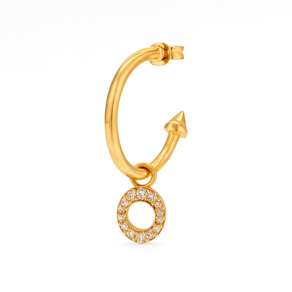 Oval Sallantılı Pırlanta Küpe - Arvi Jewellery