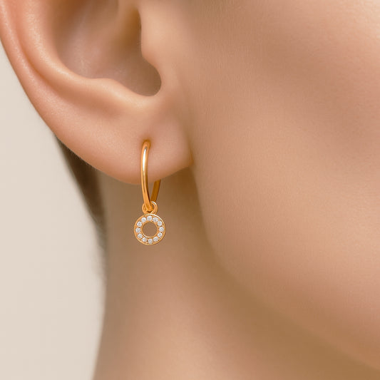 Oval Sallantılı Pırlanta Küpe - Arvi Jewellery