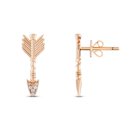 Büyük Ok Pırlanta Küpe - Arvi Jewellery