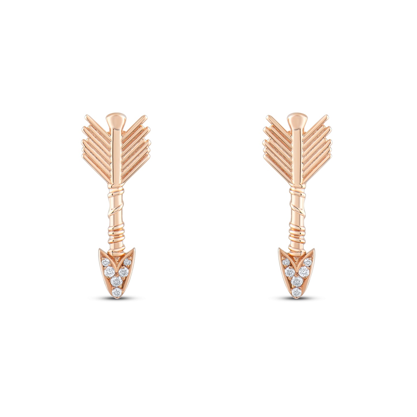 Büyük Ok Pırlanta Küpe - Arvi Jewellery